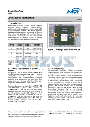 C2084 datasheet - Ceramic Surface Mount Amplifier
