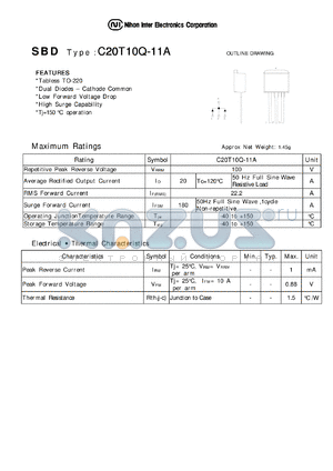 C20T10Q-11A datasheet - Schottky Barrier Diode