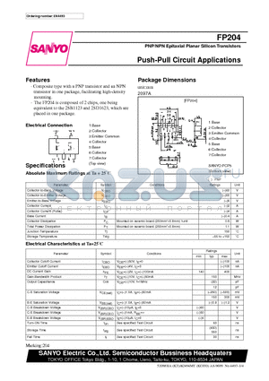 FP204 datasheet - Push-Pull Circuit Applications