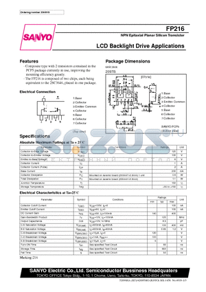 FP216 datasheet - LCD Backlight Drive Applications