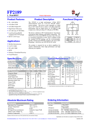 FP2189 datasheet - 1 - Watt HFET