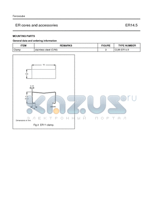 ER14.5_1 datasheet - ER cores and accessories