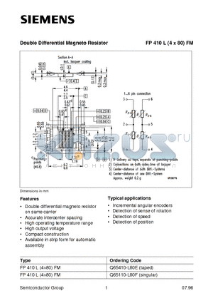 FP410L datasheet - Double Differential Magneto Resistor