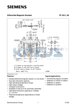 FP425L90 datasheet - Differential Magneto Resistor