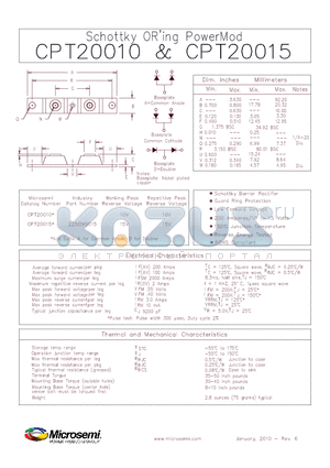 CPT20010 datasheet - Schottky ORing PowerMod