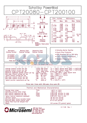 CPT200100 datasheet - Schottky PowerMod