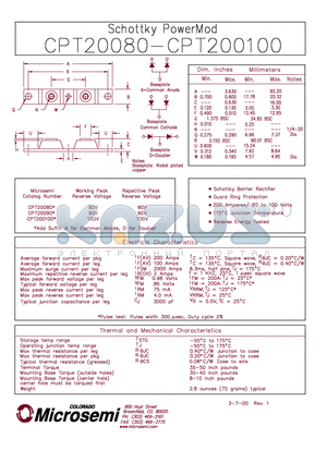 CPT20090 datasheet - Schottky PowerMod
