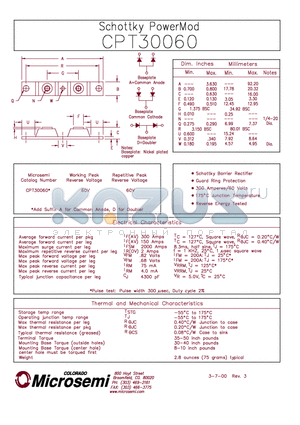 CPT30060 datasheet - Schottky PowerMod