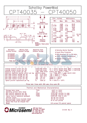 CPT40040 datasheet - Schottky PowerMod