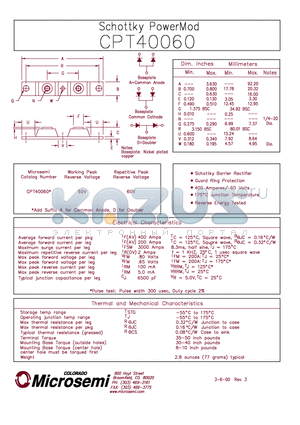 CPT40060 datasheet - Schottky PowerMod