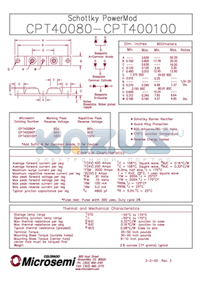 CPT40090 datasheet - Schottky PowerMod