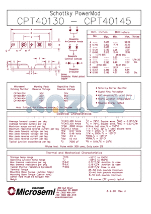 CPT40135 datasheet - Schottky PowerMod