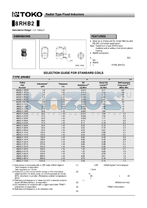 822LY-151K datasheet - Radial Type Fixed Inductors