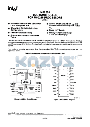 82286 datasheet - BUS CONTROLLER FOR M82286 PROCESSORS