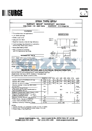 ER2A datasheet - SURFACE MOUNT SUPERFAST RECTIFIER VOLTAGE - 50 - 600 Volts CURRENT - 2.0 Amperes