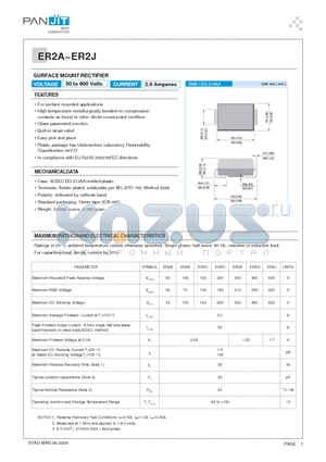 ER2A datasheet - SURFACE MOUNT RECTIFIER