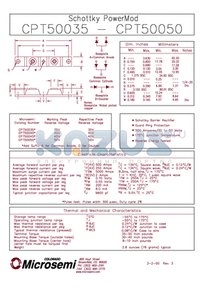 CPT50050 datasheet - Schottky PowerMod