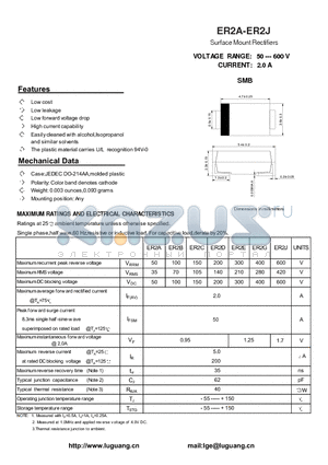 ER2B datasheet - Surface Mount Rectifiers