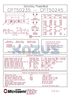 CPT50235 datasheet - Schottky PowerMod