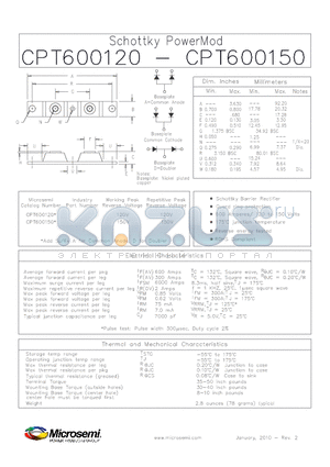 CPT600120 datasheet - Schottky PowerMod