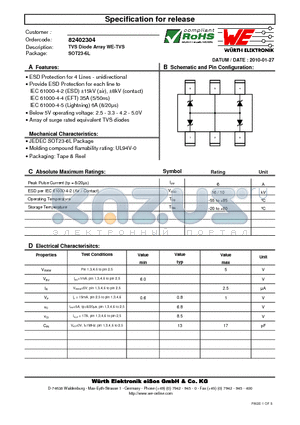 82402304 datasheet - TVS Diode Array WE-TVS