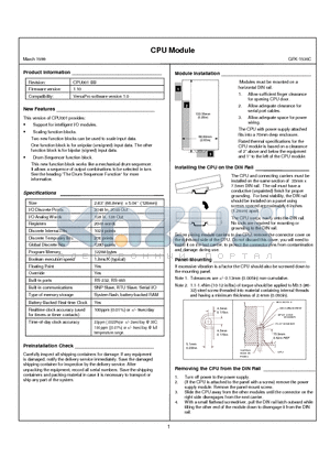 CPU001-BB datasheet - CPU001-BB