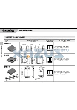 CPU144C datasheet - INVERTER TRANSFORMERS