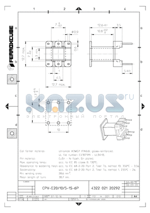 CPV-E10-1S-6P datasheet - CPV-E20/10/5-1S-6P