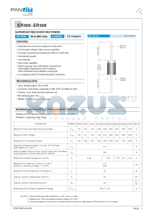 ER300_09 datasheet - SUPERFAST RECOVERY RECTIFIERS