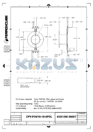 CPV-P19-1S-6PDL-Z datasheet - CPV-P30/19-1S-6PDL-Z