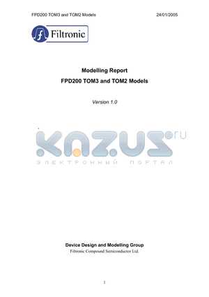 FPD1050SOT89 datasheet - LOW NOISE HIGH LINEARITY PACKAGED PHEMT