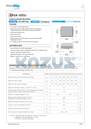 ER3A_09 datasheet - SURFACE MOUNT RECTIFIER