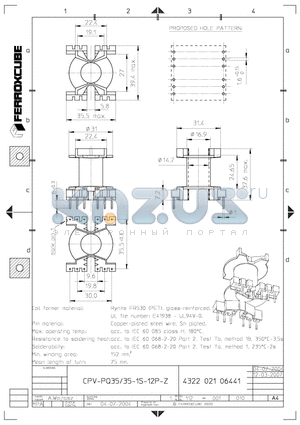 CPV-PQ35-1S-12P-Z datasheet - CPV-PQ35/35-1S-12P-Z