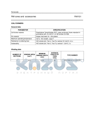 CPV-RM10-1S-12PD-TZ datasheet - RM cores and accessories
