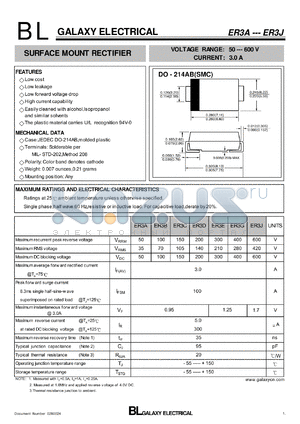 ER3D datasheet - SURFACE MOUNT RECTIFIER