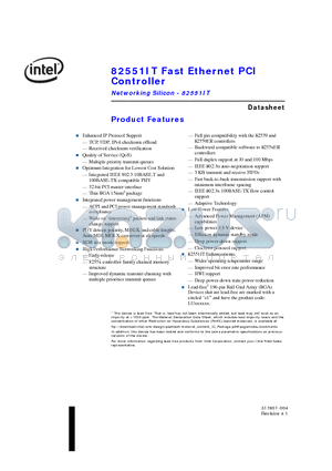 82551IT datasheet - Fast Ethernet PCI Controller