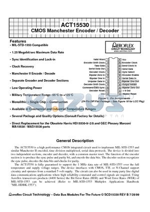 ACT15530CFS datasheet - CMOS Manchester Encoder / Decoder