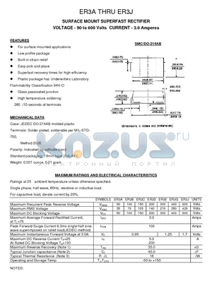 ER3G datasheet - SURFACE MOUNT SUPERFAST RECTIFIER