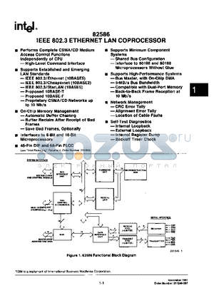 82586-6 datasheet - IEEE802.3 ETHERNET LAN COPROCESSOR