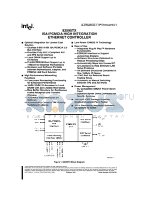 82595TX datasheet - ISA/PCMCIA HIGH INTEGRATION ETHERNET CONTROLLER