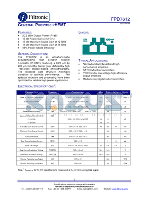 FPD7612_1 datasheet - GENERAL PURPOSE PHEMT