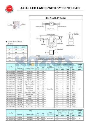 BL-XA1361-F9 datasheet - AXIAL LED LAMPS WITH Z BENT LEAD