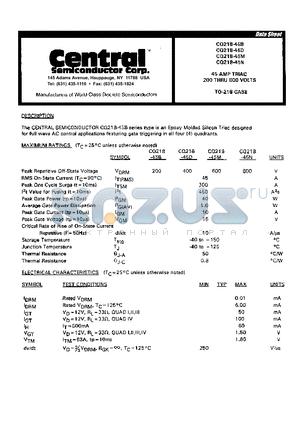 CQ218-45N datasheet - 45 AMP TRIAC