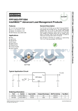 FPF1003 datasheet - IntelliMAX Advanced Load Management Products