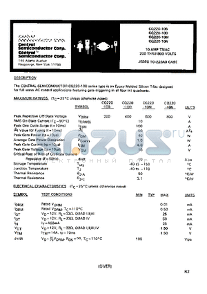 CQ220-10B datasheet - 10 AMP TRIAC