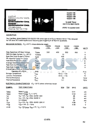 CQ220-10M datasheet - 10 AMP TRIAC