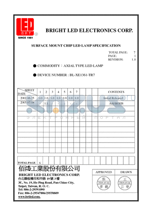BL-XE1361-TR7_2 datasheet - AXIAL TYPE LED LAMP