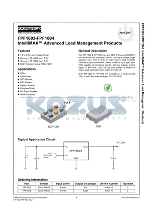 FPF1004 datasheet - IntelliMAX Advanced Load Management Products