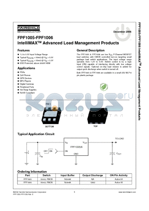FPF1005_0612 datasheet - IntelliMAXTM Advanced Load Management Products