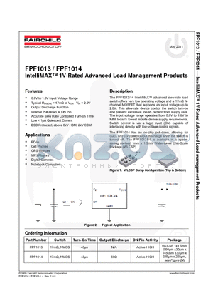 FPF1014 datasheet - IntelliMAX 1V Rated Advanced Load Management Products
